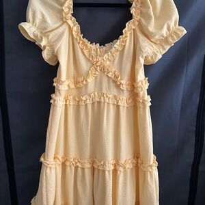 Yellow ruffle dress
